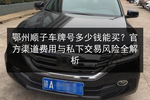 鄂州顺子车牌号多少钱能买？官方渠道费用与私下交易风险全解析 第2张