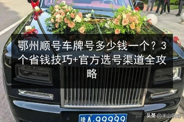 鄂州顺号车牌号多少钱一个？3个省钱技巧+官方选号渠道全攻略 第3张