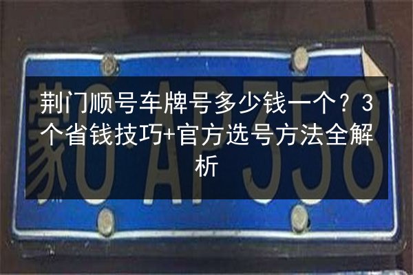 荆门顺号车牌号多少钱一个？3个省钱技巧+官方选号方法全解析 第3张