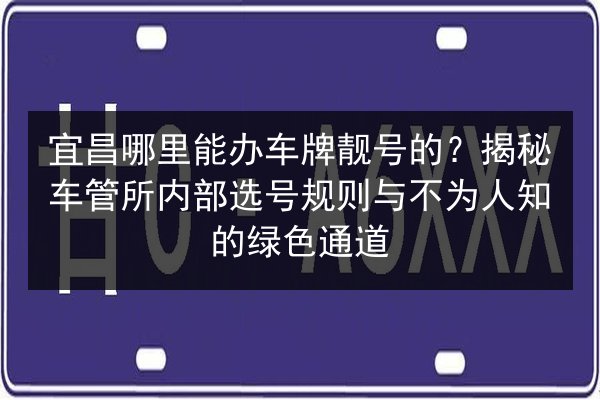宜昌哪里能办车牌靓号的？揭秘车管所内部选号规则与不为人知的绿色通道 第2张
