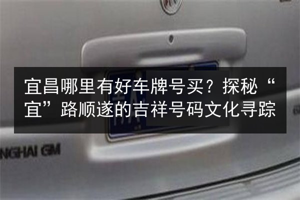 宜昌哪里有好车牌号买？探秘“宜”路顺遂的吉祥号码文化寻踪 第2张