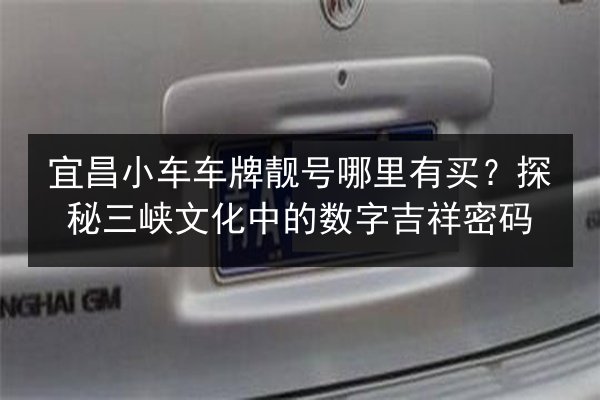 宜昌小车车牌靓号哪里有买？探秘三峡文化中的数字吉祥密码 第2张