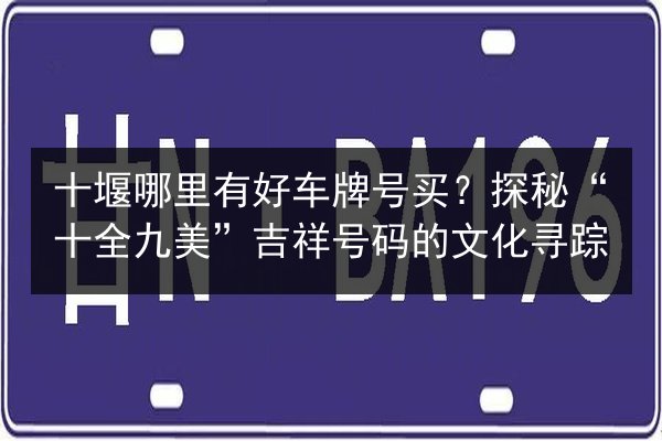 十堰哪里有好车牌号买?探秘“十全九美”吉祥号码的文化寻踪 第1张 十堰哪里有好车牌号买?探秘“十全九美”吉祥号码的文化寻踪 第1张